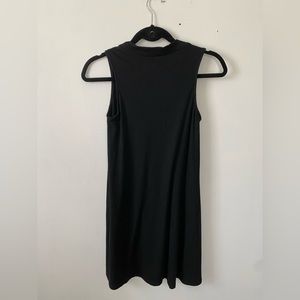 Black Mini Ribbed A-Line Dress